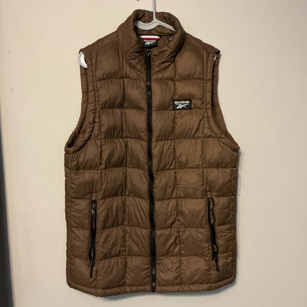 Reebok Brown Quilted Puffer Vest for Men